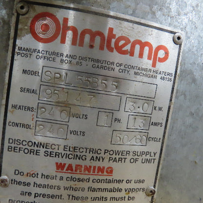 208/240V 1Ph 3kW Drum Heater