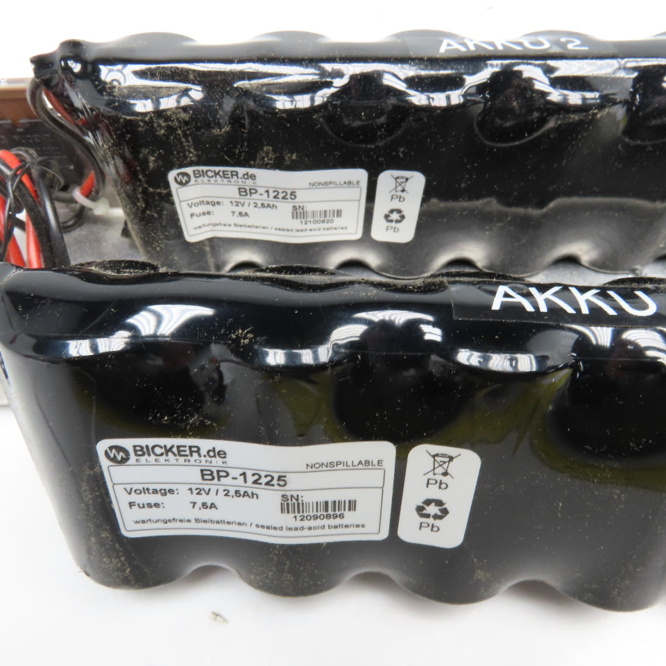 Bicker BP-1225 12 Volt Nonspillable Battery Pack 24VDC Unit 7.5A