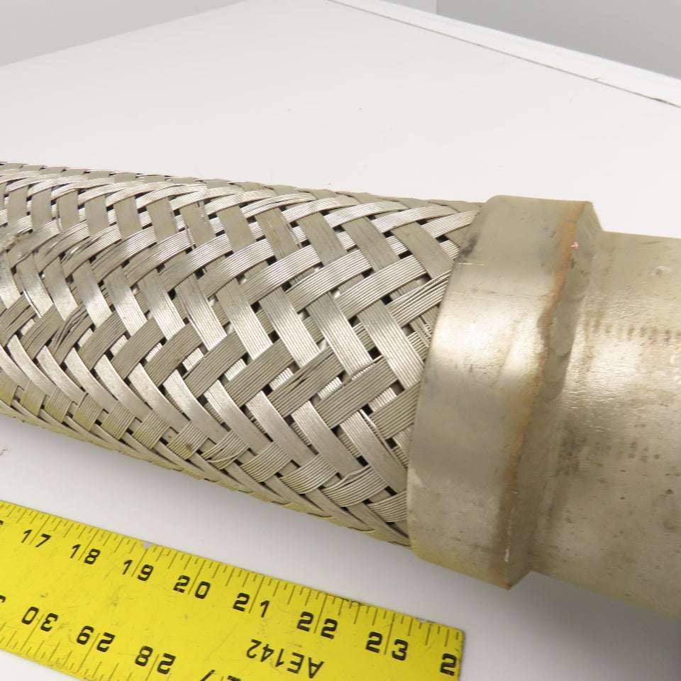 3" 150# Stainless Steel Braided Flexible Hose Connector Teflon Liner 36"