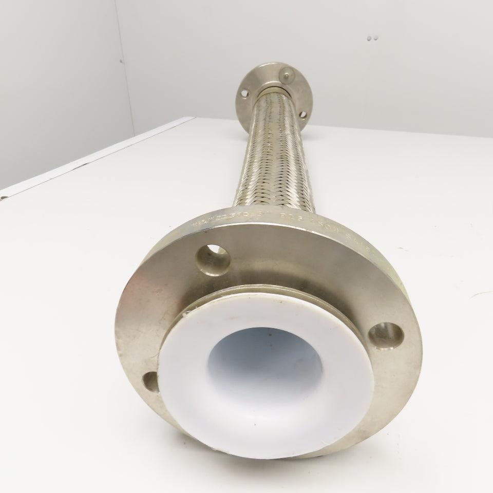 3" 150# Stainless Steel Braided Flexible Hose Connector Teflon Liner 36"