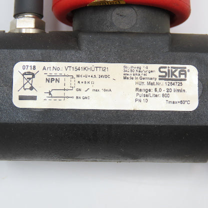 Sika VT1541KHUTTI21 5.2-20L/Min Flow Meter 800 Pulse/Liter 12mm Push To Connect