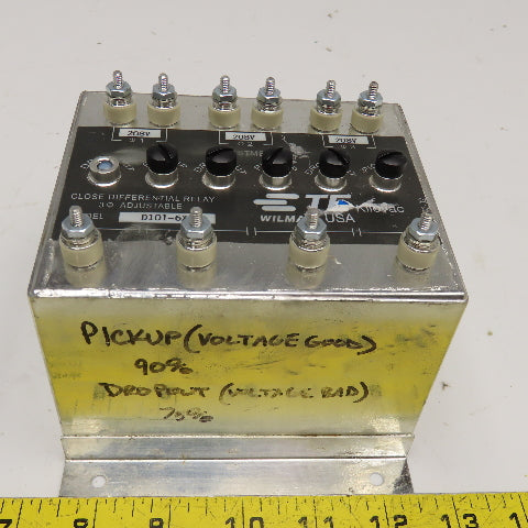 Wilmar D101-6X Close Differential Relay 3Ph Adjustable 208V Parts/Repair