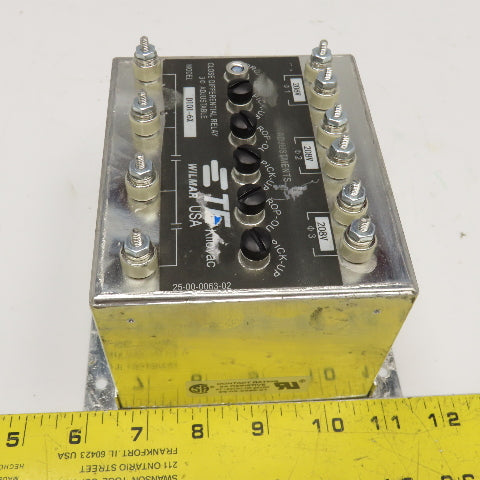 Wilmar D101-6X Close Differential Relay 3Ph Adjustable 208V Parts/Repair