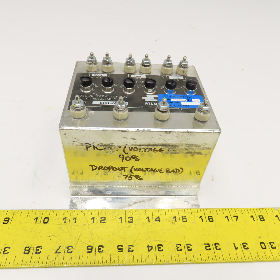 Wilmar D101-6X Close Differential Relay 3Ph Adjustable 208V
