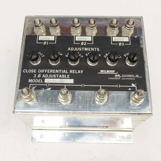 Wilmar D101-6X Close Differential Relay 3Ph Adjustable 208V