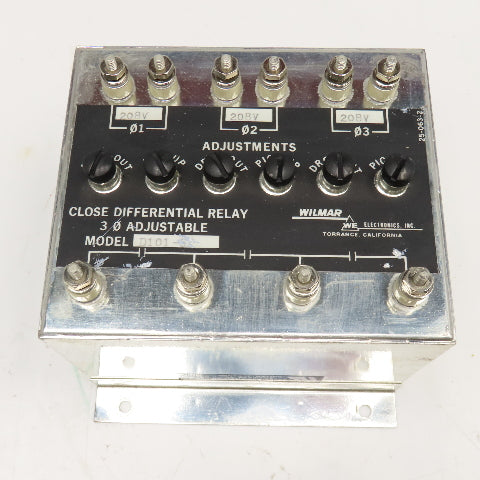 Wilmar D101-6X Close Differential Relay 3Ph Adjustable 208V