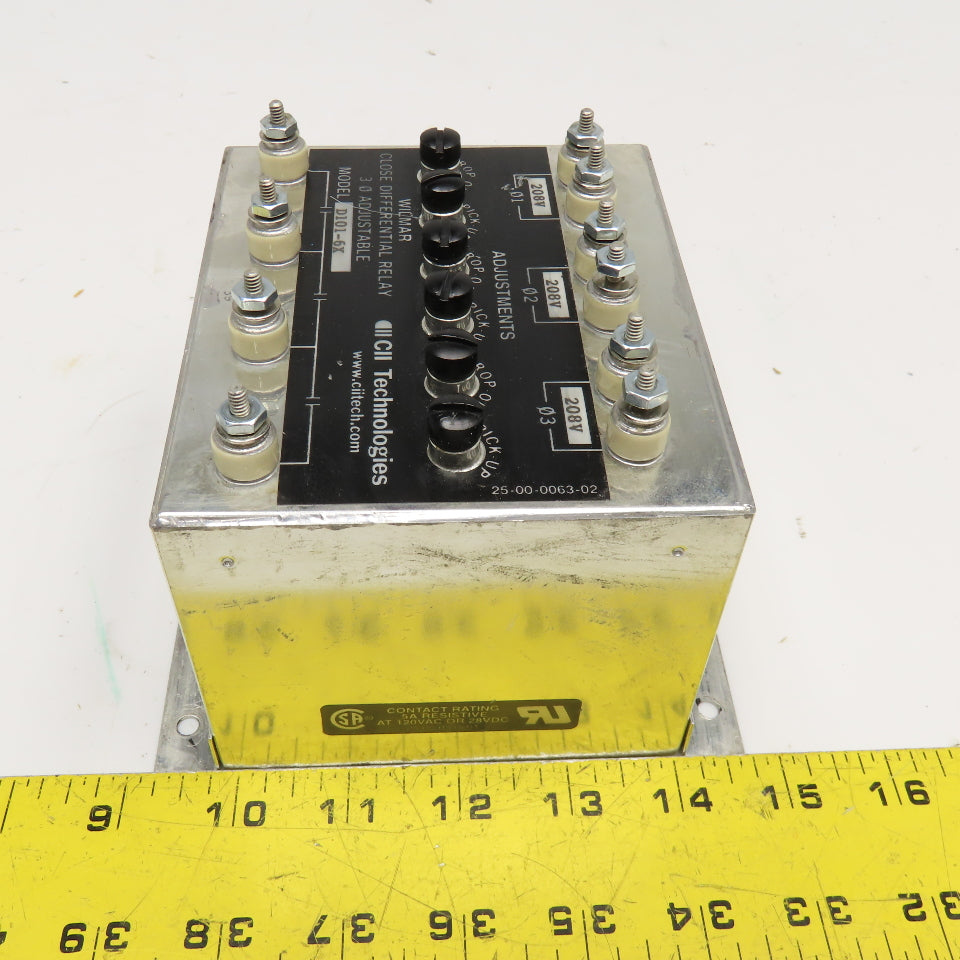 CII Tech Wilmer D101-6X Close Differential Relay 3Ph Adjustable 208V