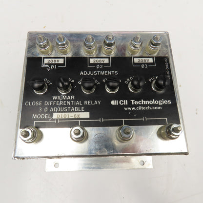 CII Tech Wilmer D101-6X Close Differential Relay 3Ph Adjustable 208V