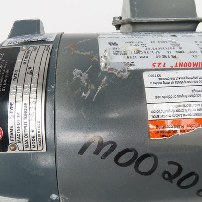 US Motors Type CWP 31:1 Ratio 56RPM Output Gear Motor 208-230/460V .33Hp