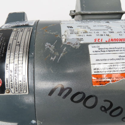 US Motors Type CWP 31:1 Ratio 56RPM Output Gear Motor 208-230/460V .33Hp