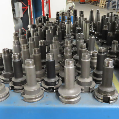 Huge Lot BT40 CAT 40 Tool Holders Quick Change Heat Shrink 656Pcs. & Cart