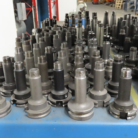Huge Lot BT40 CAT 40 Tool Holders Quick Change Heat Shrink 656Pcs. & Cart