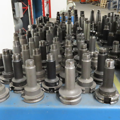 Huge Lot BT40 CAT 40 Tool Holders Quick Change Heat Shrink 656Pcs. & Cart