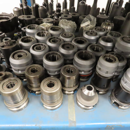 Huge Lot BT40 CAT 40 Tool Holders Quick Change Heat Shrink 656Pcs. & Cart