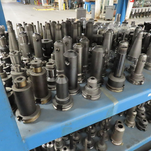 Huge Lot BT40 CAT 40 Tool Holders Quick Change Heat Shrink 656Pcs. & Cart