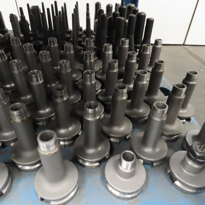 Huge Lot BT40 CAT 40 Tool Holders Quick Change Heat Shrink 656Pcs. & Cart