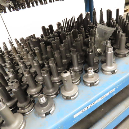 Huge Lot BT40 CAT 40 Tool Holders Quick Change Heat Shrink 656Pcs. & Cart