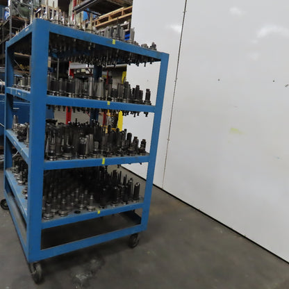 Huge Lot BT40 CAT 40 Tool Holders Quick Change Heat Shrink 656Pcs. & Cart