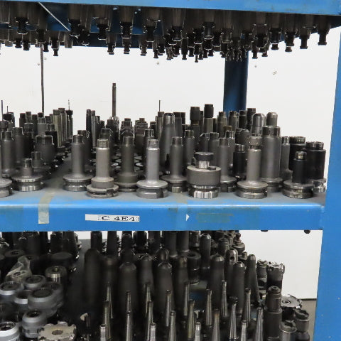 Huge Lot BT40 CAT 40 Tool Holders Quick Change Heat Shrink 656Pcs. & Cart
