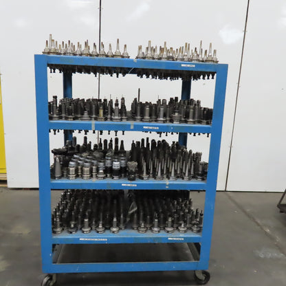Huge Lot BT40 CAT 40 Tool Holders Quick Change Heat Shrink 656Pcs. & Cart