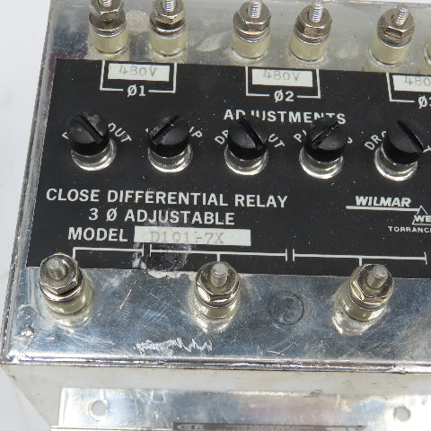 Wilmer D101-7X Close Differential Relay 3Ph Adjustable 208V Parts/Repair