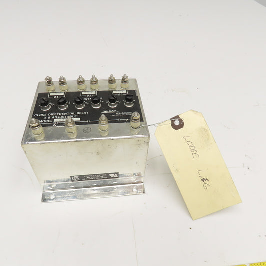 Wilmer D101-7X Close Differential Relay 3Ph Adjustable 208V Parts/Repair