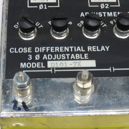 Wilmer D101-7X Close Differential Relay 3Ph Adjustable 208V Parts/Repair