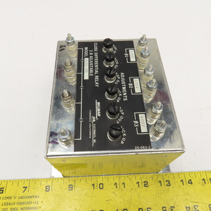 Wilmer D101-7X Close Differential Relay 3Ph Adjustable 208V Parts/Repair
