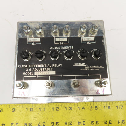 Wilmer D101-7X Close Differential Relay 3Ph Adjustable 208V Parts/Repair
