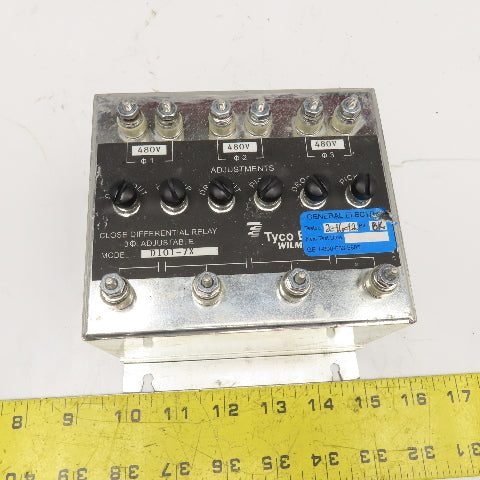 Wilmer D101-7X Close Differential Relay 3Ph Adjustable 208V
