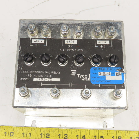 Wilmer D101-7X Close Differential Relay 3Ph Adjustable 208V