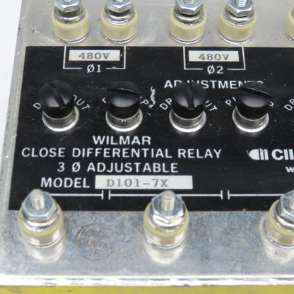 Wilmer CII Tech. D101-7X Close Differential Relay 3Ph Adjustable 208V