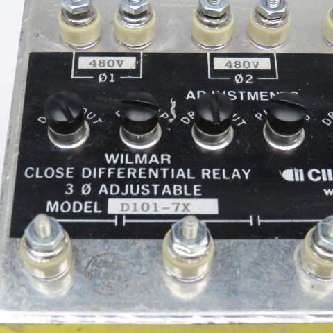 Wilmer CII Tech. D101-7X Close Differential Relay 3Ph Adjustable 208V