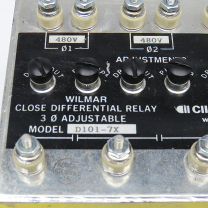Wilmer CII Tech. D101-7X Close Differential Relay 3Ph Adjustable 208V