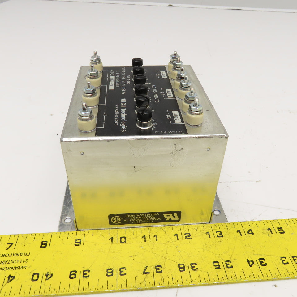 Wilmer CII Tech. D101-7X Close Differential Relay 3Ph Adjustable 208V