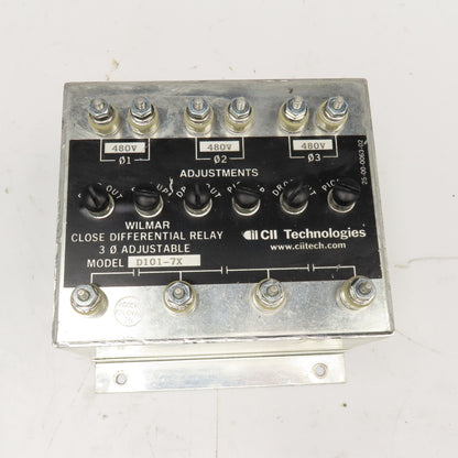 Wilmer CII Tech. D101-7X Close Differential Relay 3Ph Adjustable 208V