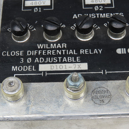 Wilmer CII Tech. D101-7X Close Differential Relay 3Ph Adjustable 208V Parts