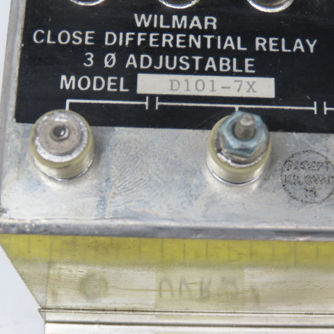 Wilmer CII Tech. D101-7X Close Differential Relay 3Ph Adjustable 208V Parts