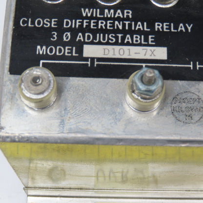 Wilmer CII Tech. D101-7X Close Differential Relay 3Ph Adjustable 208V Parts