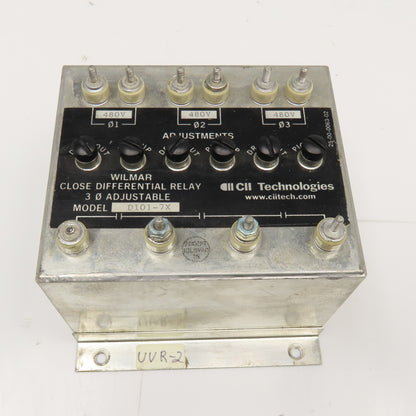 Wilmer CII Tech. D101-7X Close Differential Relay 3Ph Adjustable 208V Parts
