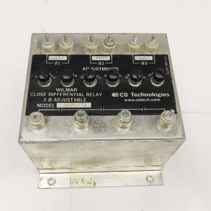 Wilmer CII Tech. D101-7X Close Differential Relay 3Ph Adjustable 208V Parts