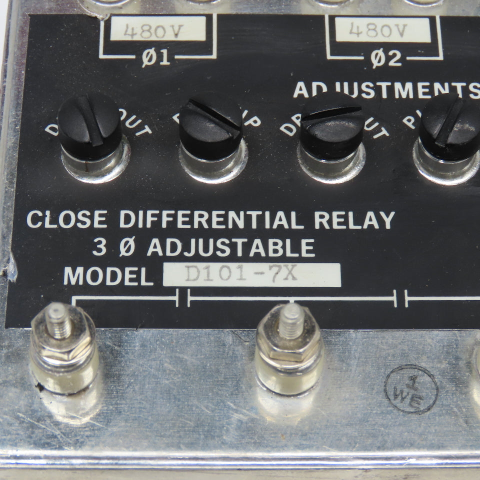 Wilmer CII Tech. D101-7X Close Differential Relay 3Ph Adjustable 208V Parts