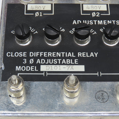 Wilmer CII Tech. D101-7X Close Differential Relay 3Ph Adjustable 208V Parts