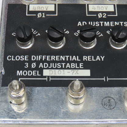 Wilmer CII Tech. D101-7X Close Differential Relay 3Ph Adjustable 208V Parts