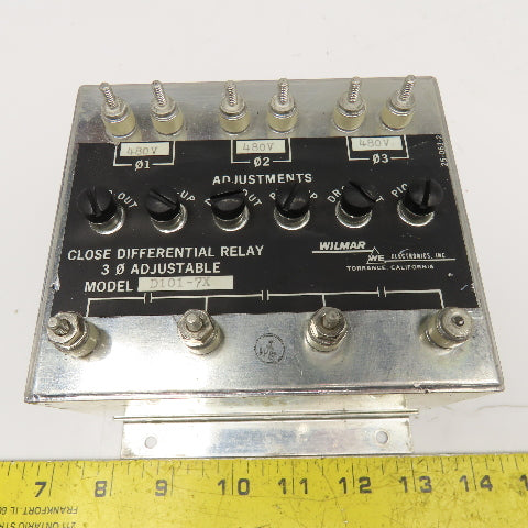 Wilmer CII Tech. D101-7X Close Differential Relay 3Ph Adjustable 208V Parts