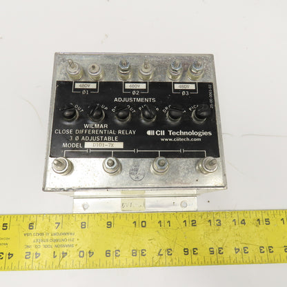 Wilmer CII Tech. D101-7X Close Differential Relay 3Ph Adjustable 208V Parts