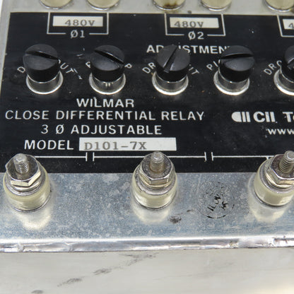 Wilmer CII Tech. D101-7X Close Differential Relay 3Ph Adjustable 208V Parts