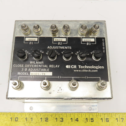 Wilmer CII Tech. D101-7X Close Differential Relay 3Ph Adjustable 208V Parts