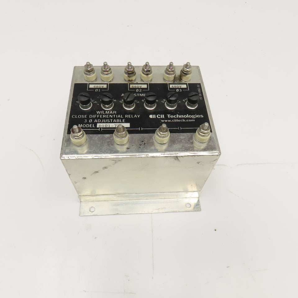 Wilmer CII Tech. D101-7X Close Differential Relay 3Ph Adjustable 208V Parts
