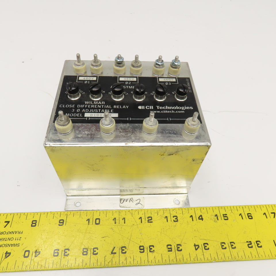 Wilmer CII Tech. D101-7X Close Differential Relay 3Ph Adjustable 208V